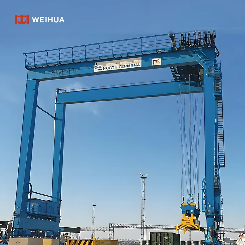 Передовая конструкция морского крана 70ton RTG резиновый Портальный Кран