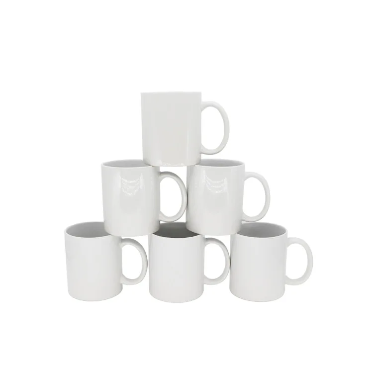 Classic 11oz Custom Logo 500ml Promotion White Porcelain Coffee cup Ceramic Mugs Sublimation Coffee Mug