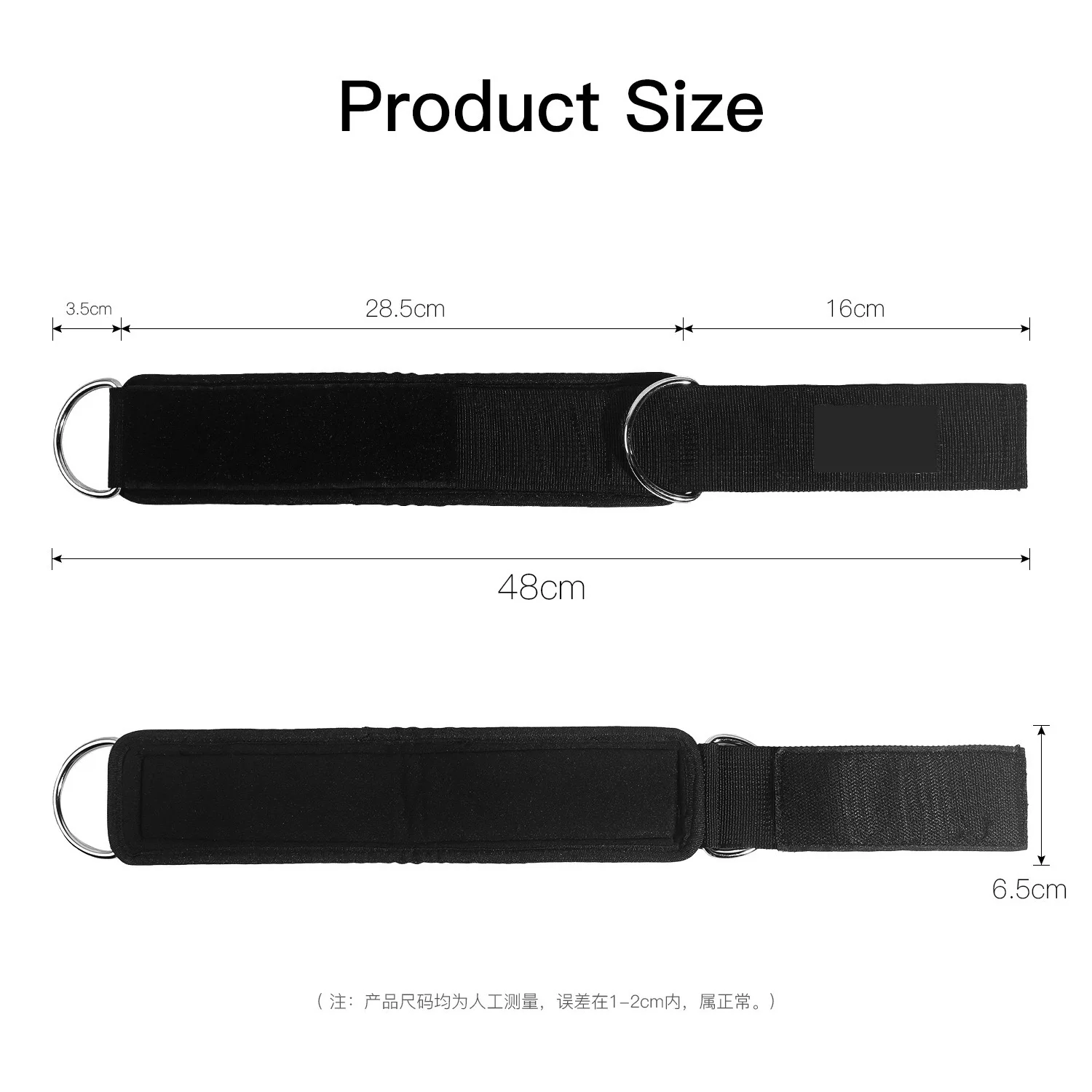 DELUXE Adjustable Ankle Straps For Double D Ring Cable Machine Fitness Padded Ankle Strap