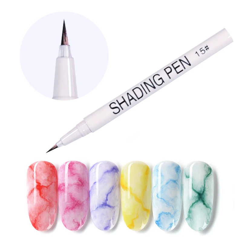 15 Colors 3D Nail Art Marker Pen Watercolor Brush Marker Pen DIY Nail Marker Sketch Drawing Paint Nail Beauty Pen Art Supplies