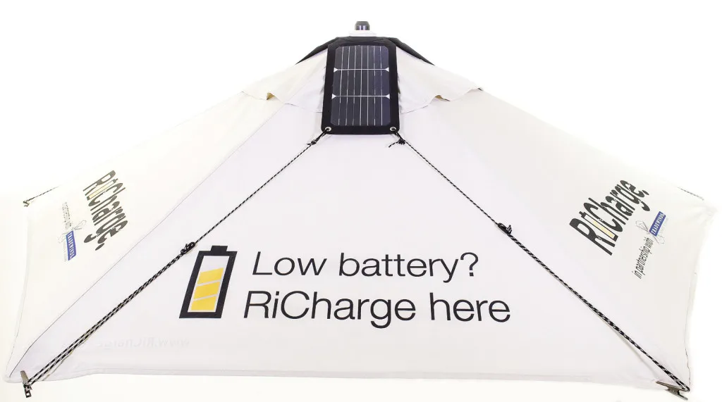 Portable Umbrella Solar Inverter DIY Charging Station for Mobile Phone for Activities Swimming Pool Beach