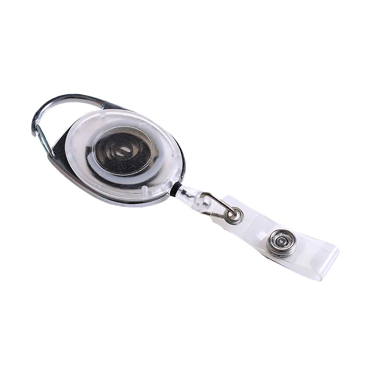 
QORI customized oval plastic badge holder id card badge holder retractable key reel with hook 