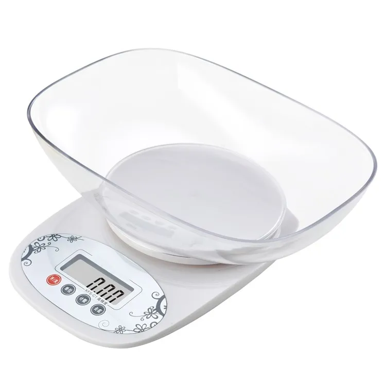 5kg Digital Balance High Accuracy Portable Weighing Smart Kitchen Food Weight Measurement Electronic Scale With Removable Bowl