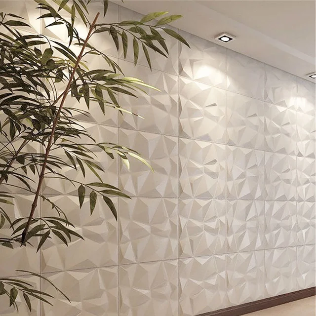 Diamond 3d pvc wall panel interior background decoration pvc wallpapers 3d pvc wall cladding sheet