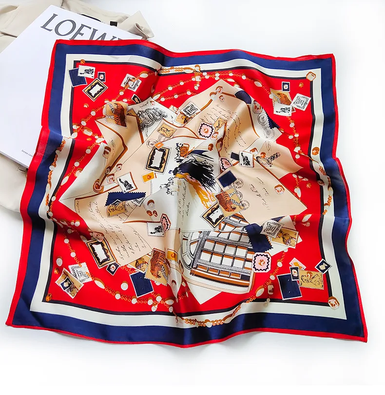 Wholesale China Square Silk Scarf Custom Printing, Fashion Designer 100 % Silk Scarf