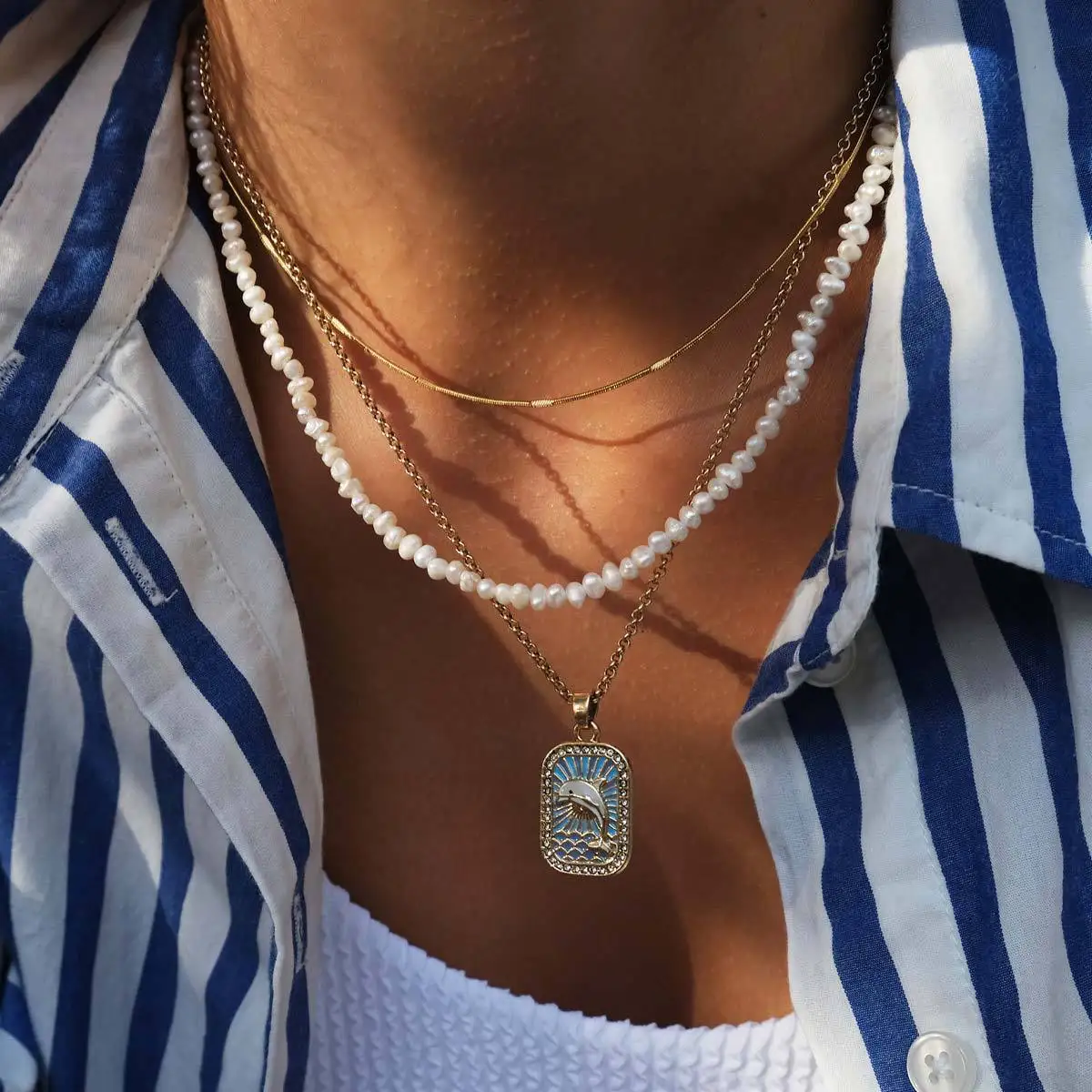 Colorful Tarot Necklace Square Zircon Pendant Necklace for Women Casual Jewelry Gift