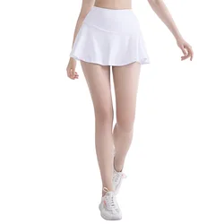 Быстросохнущая Высококачественная юбка для гольфа с высокой талией, дышащие Нейлоновые женские теннисные юбки, одежда для йоги, платье для гольфа, однотонные спортивные юбки