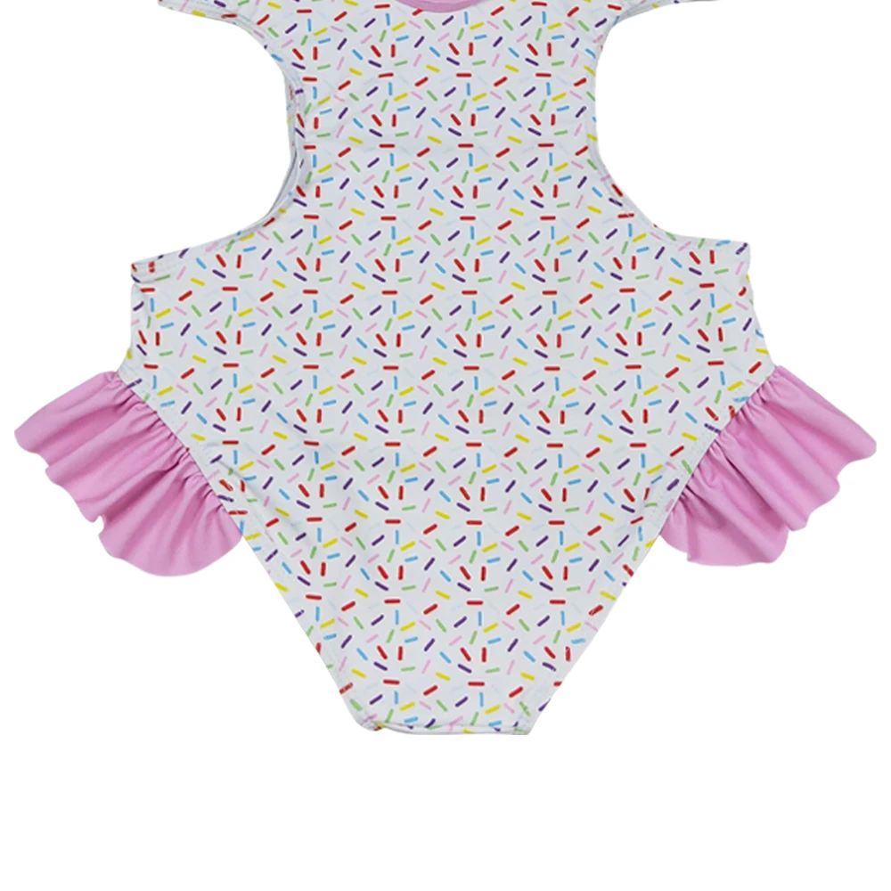 Girls romper pink bow sleeveless firework popsicles print wholesale girls one peace swimsuits boutique low price clothes no moq