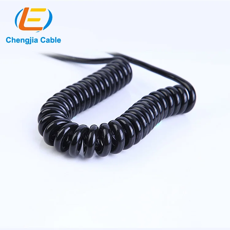 Spring Wire 5 Cores 18AWG Medical Devices Spiral Cable Low Voltage Cable two cores coiled power cord PUR jacket curly cable