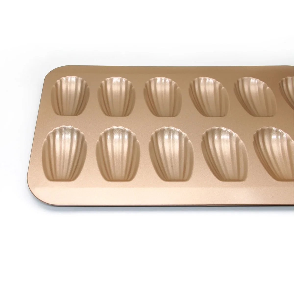 Heat resistant baking tray non-stick coating shell cake mold 12 golden Madeleine mold biscuit dessert mold
