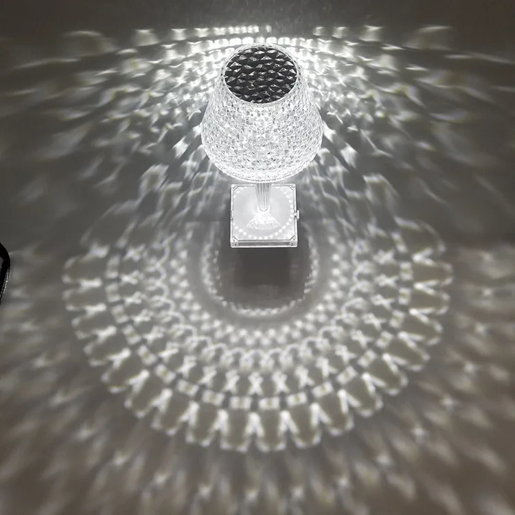 Wireless Battery Crystal Desk Lamp With Touch Home Restaurant Bar Decor Atmosphere Lamp Rechargeable Led Portable Table Light