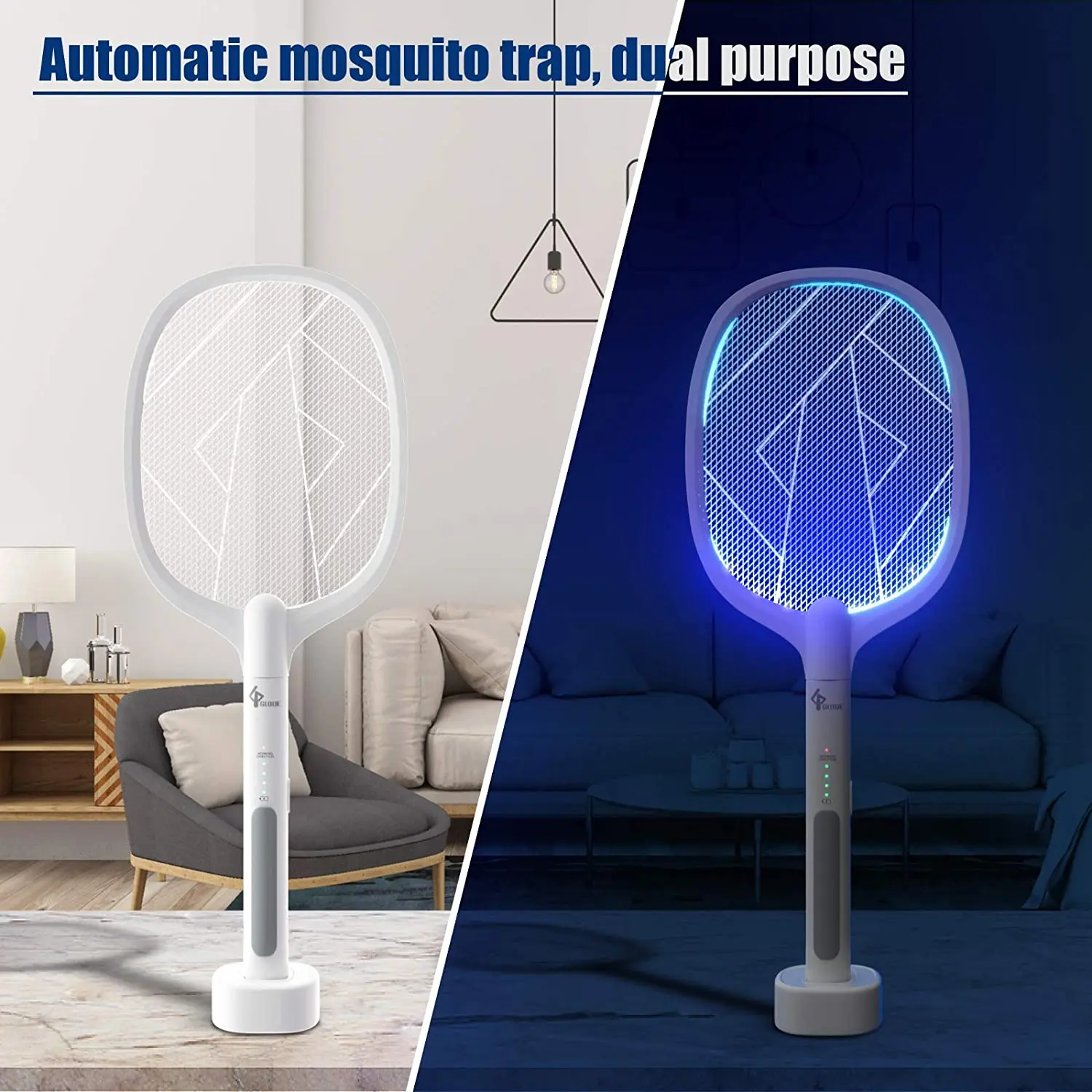 2 в 1 мухобойка Электрическая комаров убийства без развевающиеся руки Fly Zapper Indoor ловушка
