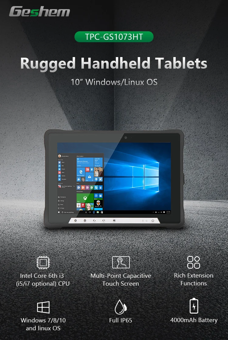 10 Inch Win 10  I3 I5 I7 Industrial Rugged Tablet PC Windows With WiFi BT GPS  Nfc Rfid Reader 1D 2D Barcode Scanner Fingerprint