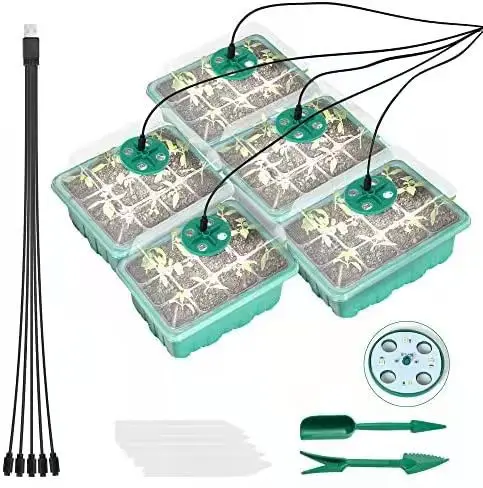 Seed Starter Trays with Grow Light Starter Kit Adjustable Humidity Plant Starter KitBase Greenhouse Germination Kit for Seed Gro