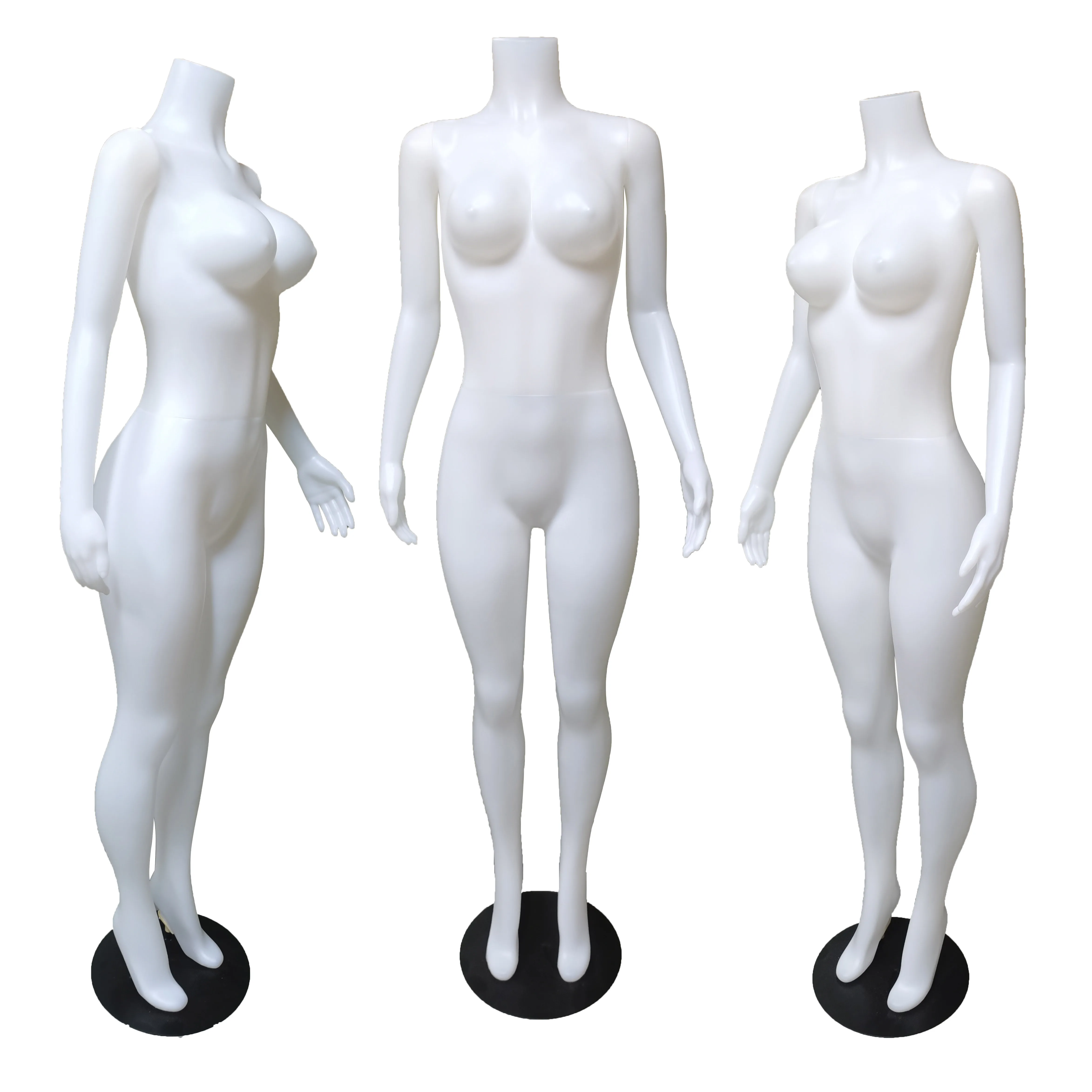 Wholesale plus size white plastic curvy body big butt brazilian manikin female headless mannequin for female clothes display