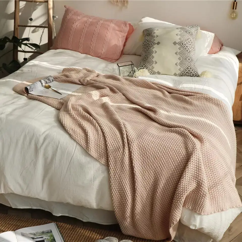 Высокое качество, оптовая продажа, супермягкое Хлопковое трикотажное одеяло для детей и взрослых, 59 Х70 дюймов