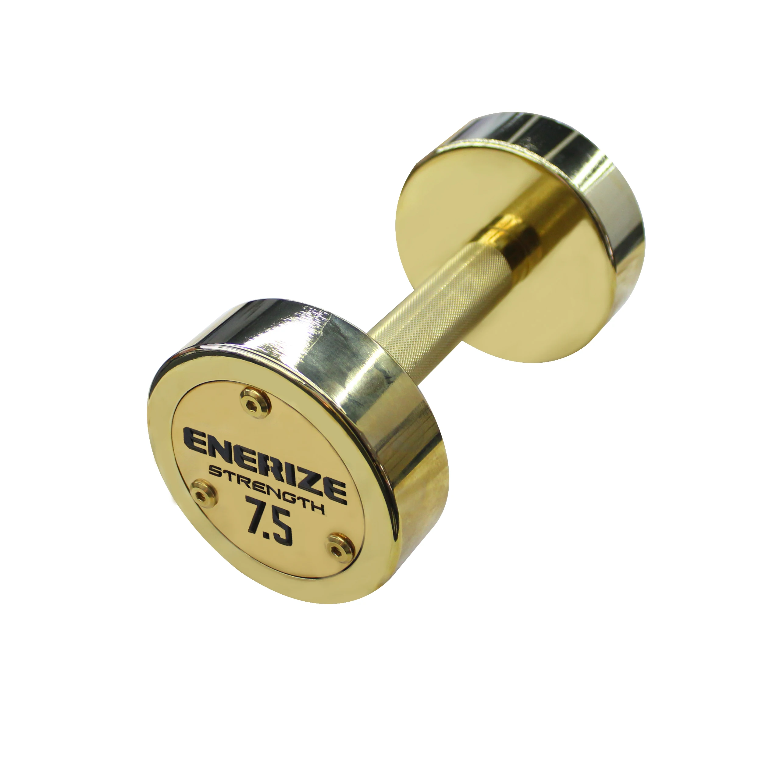 High quality Fitness titanium plating gold Weight Lifting Steel Dumbbell Set Round Head Dumbbells