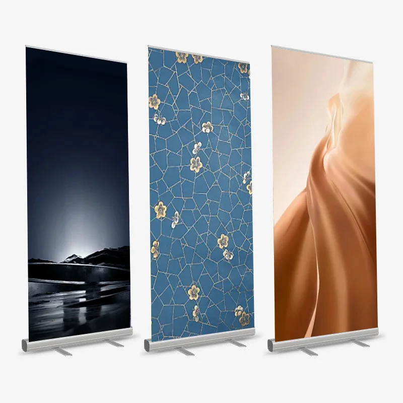 Polyester custom stand display retractable roll up screen banner,pull roll up banners,retractable banner stands