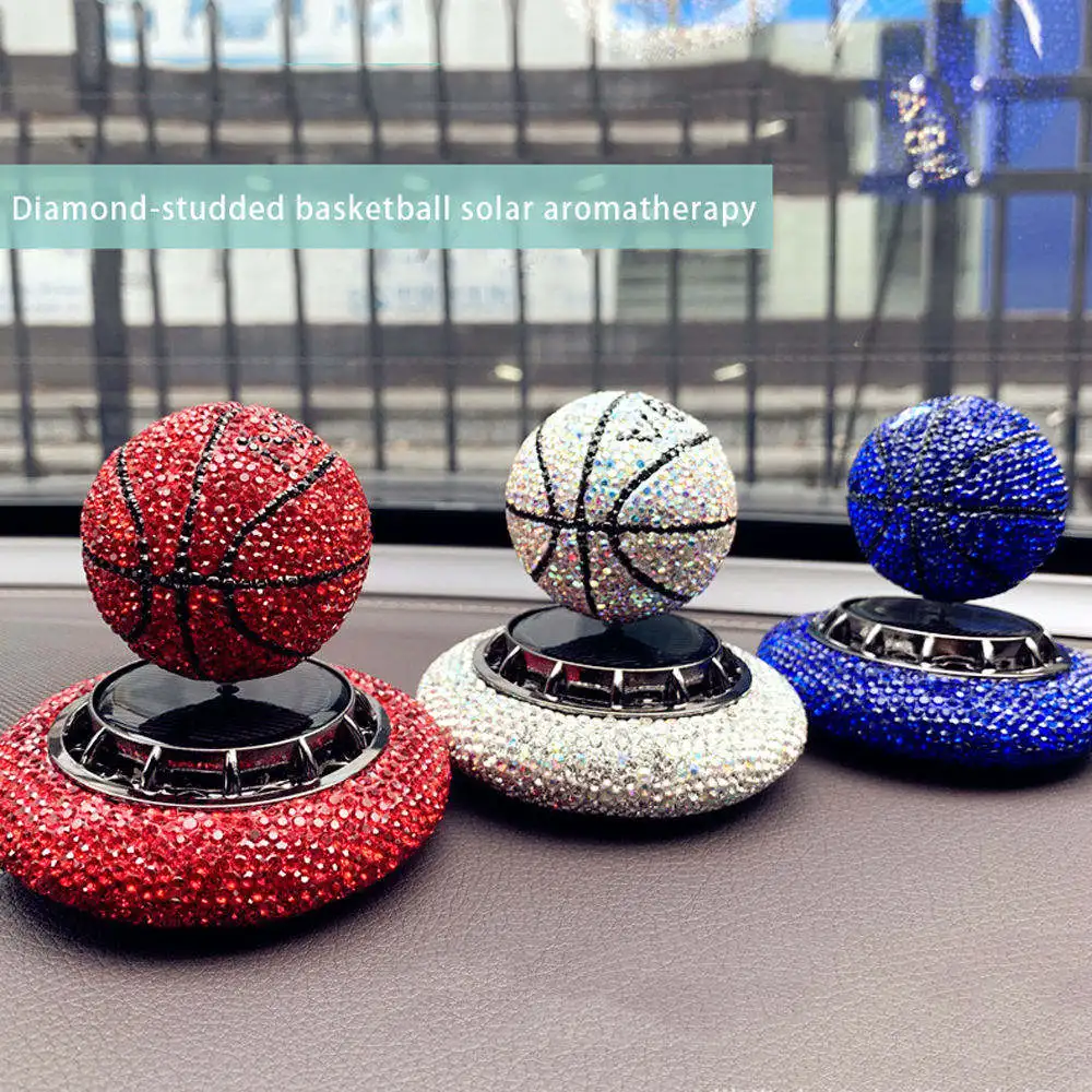 Car Air Freshener Solar Rotary Diamond Basketball Perfume Football Diffuser Perfume Lasting Decorations Air Freshener