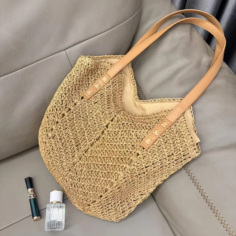African Luxury Brand Camel Straw Raffia Borsa A Secchiello Bolsas De Balde Feminina Tipo Braided Branded Beg Lady Bucket Bags