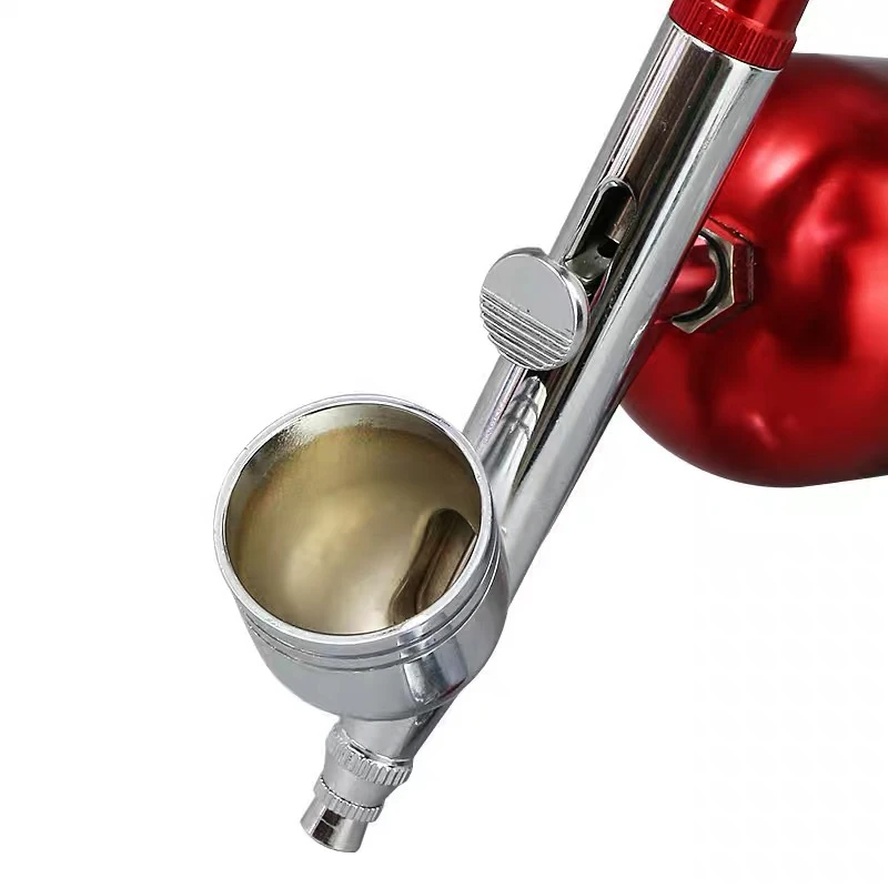 Портативный и беспроводной комплект аэрографа для макияжа украшения тортов ногтей тату TC-03BK красного цвета