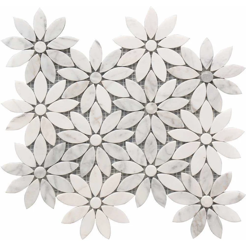 
Marble flower mosaic tile flower white color stone decoration mosaic tiles 