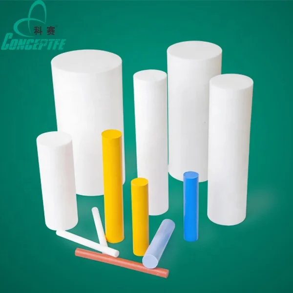 Colorful Ptfe White  Ptfe Extruding Rods Ptfe Solid Rod