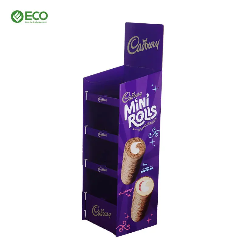 Corrugated Paper funko pop cardboard chocolate Floor Standing display stand Rack shelves Food Potato Snack cardboard display