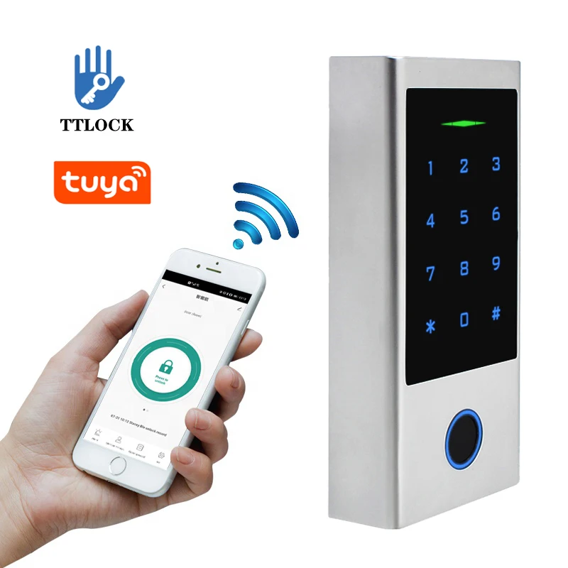 Система контроля доступа Rfid умный дверной замок TTLOCK Tuya Wi-Fi сканер отпечатков пальцев сенсорная клавиатура управления