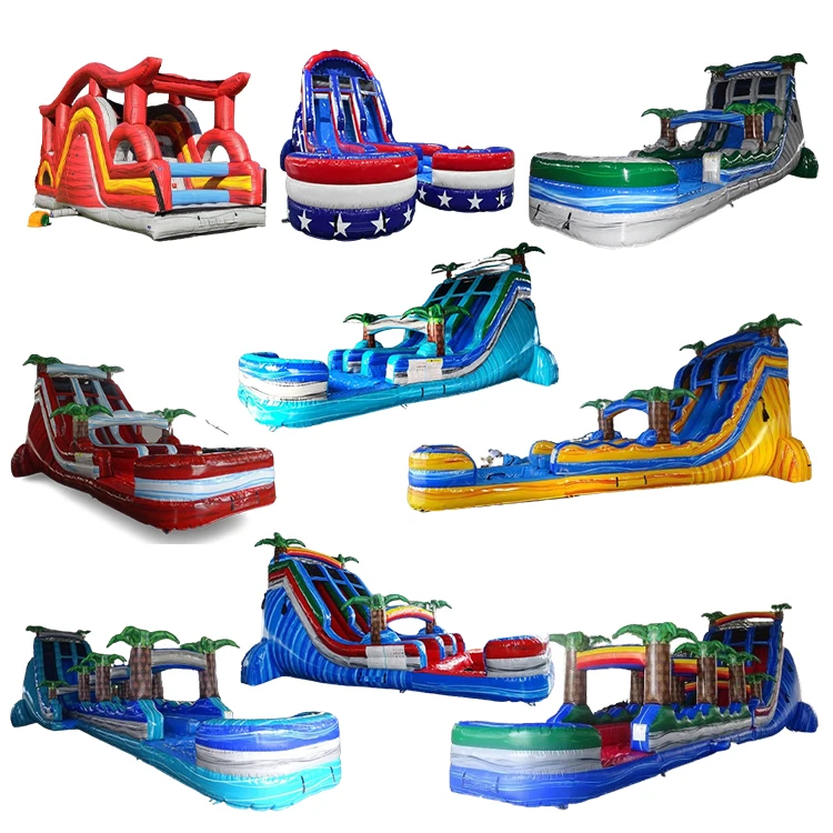 Commercial Giant Inflatable Water Slide Cheap Backyard Kids Party Inflatable Slide With Swimming Pool