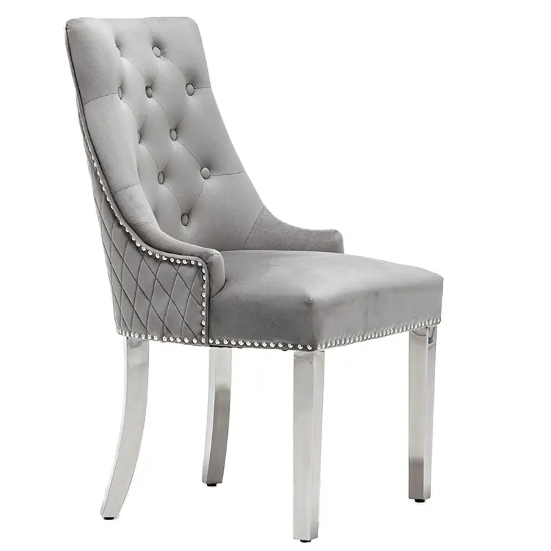 High Quality Durable Using Various Luxury Grey Velvet Accent Dining Chairs