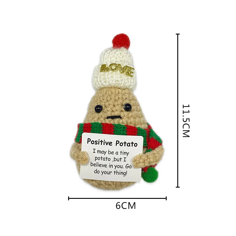 Christmas Positive Potatoes Crochet Dolls Knitted Crochet Doll Emotional Support Crochet Gift Home Decor Inspirational Gifts
