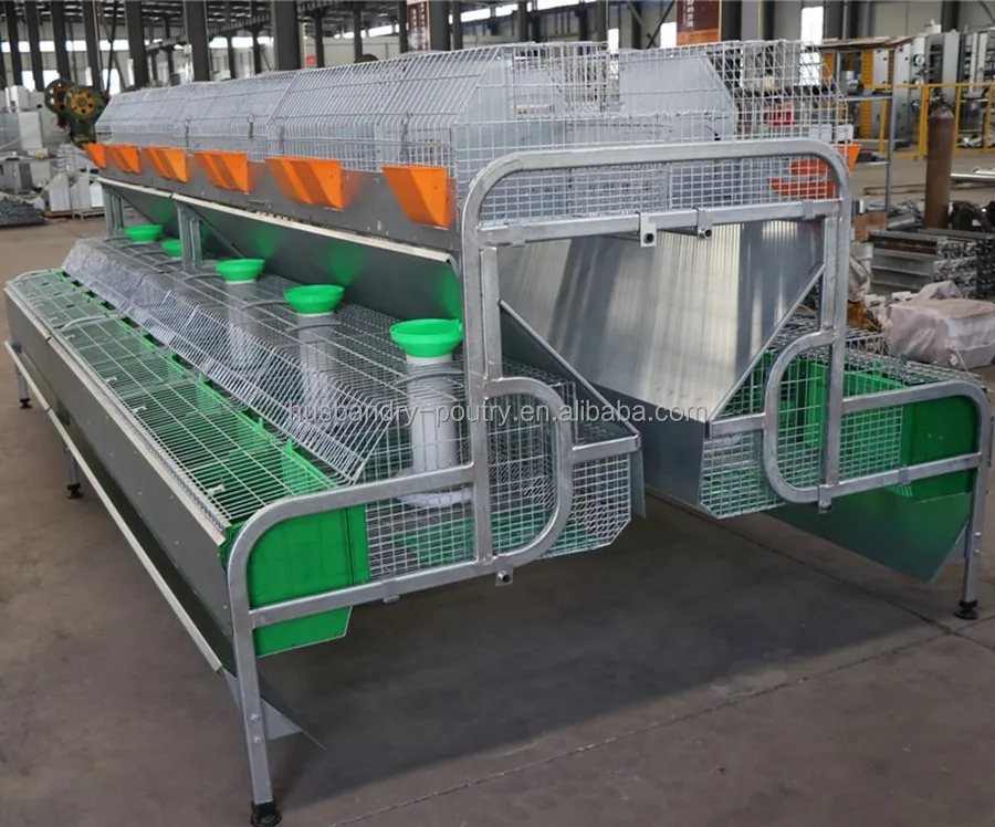 Rabbit Cage of 2 layers with rabbit slat floor feeder