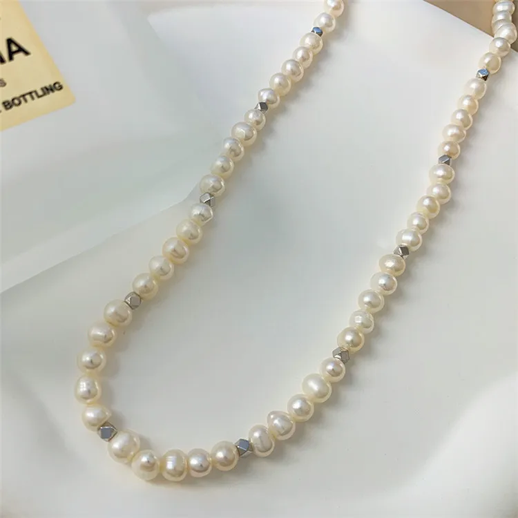 SP High Quality New French Style Baroque Pearl Necklace Women S925 Sterling Silver Natural Pearl Necklace