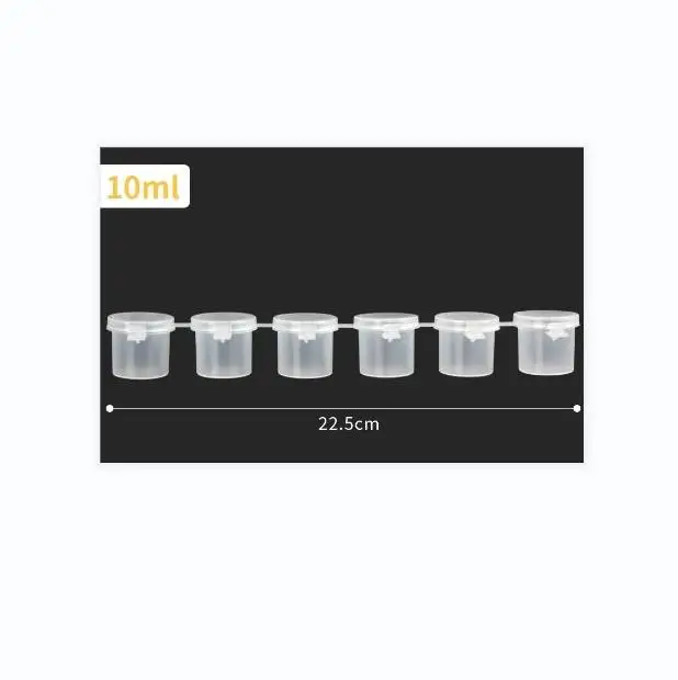 10ml 6-piece plastic box digital oil painting acrylic painting pigment empty box per strip of pots  6 pots in line