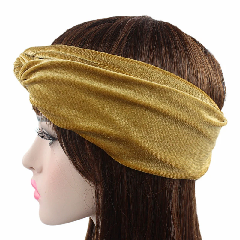 
Womens Velvet Twist Knot Headband Stretchy Elastic Head Wrap Turban Hair band 