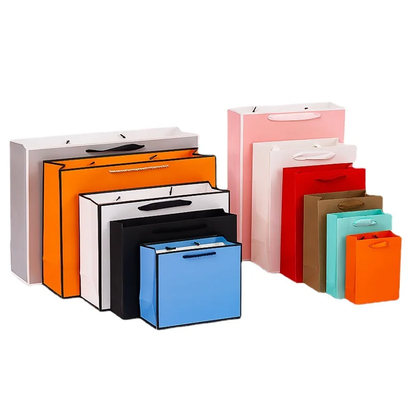 Wholesale Custom Printed Brand Logo Design Promotion Luxury Clothing Retail Gift Shopping Black Jewellery Paper Bag With Handle