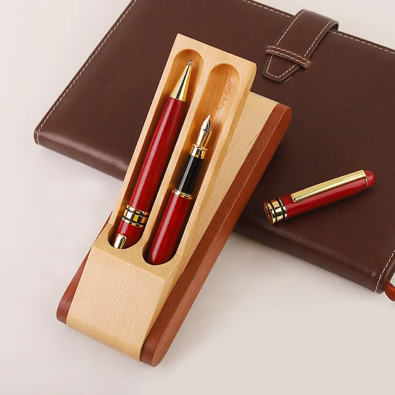 Bamboo Pen Gift Set Wooden Ballpoint Pen Calligraphy Graduation Gift Signature Pen Gift Box Engraving