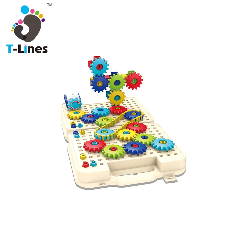 Children DIY STEM educational electronic gear building blocks sets toys