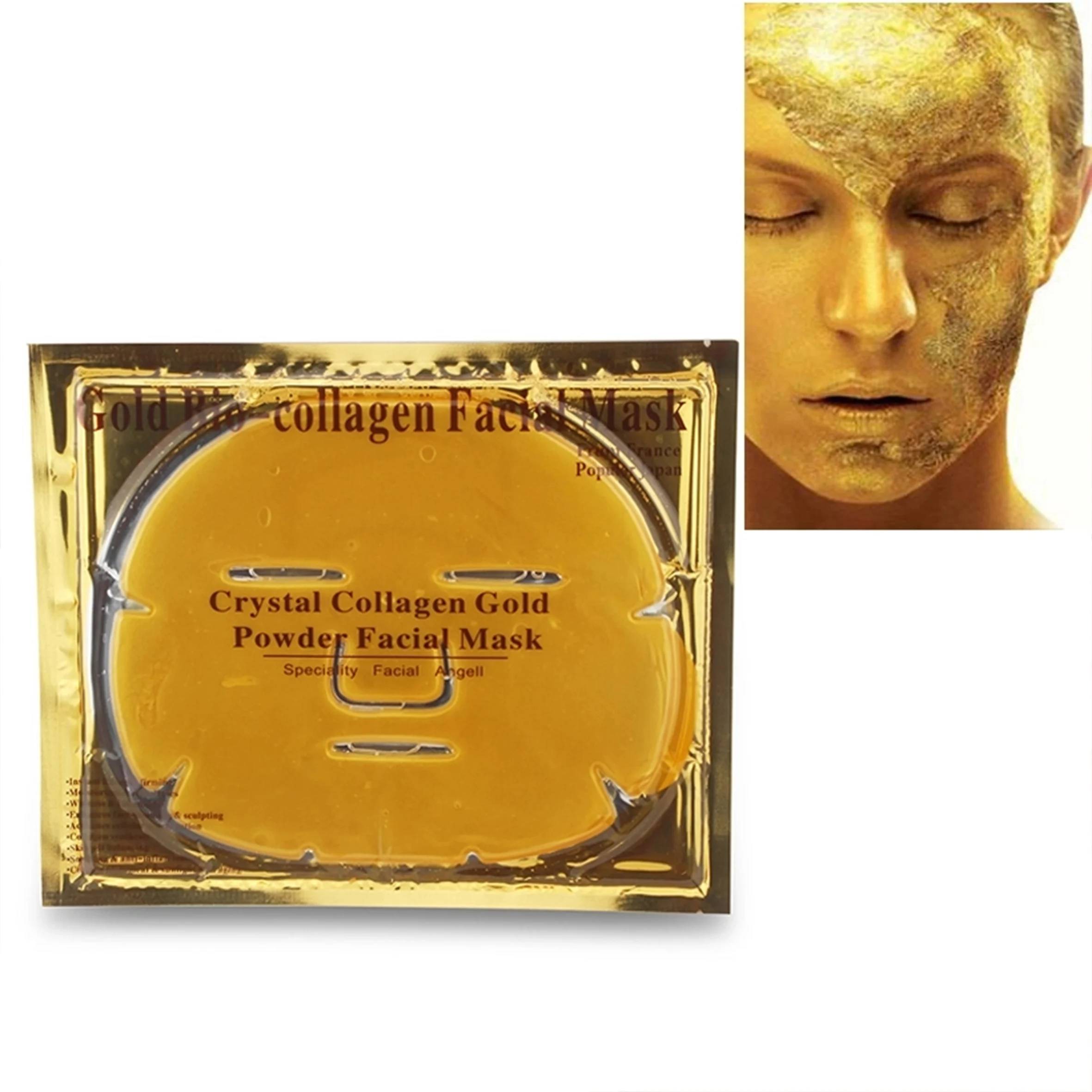 Private Label Crystal 24k Gold  Facial Mask  Anti Aging Anti Wrinkle For Fcae Care