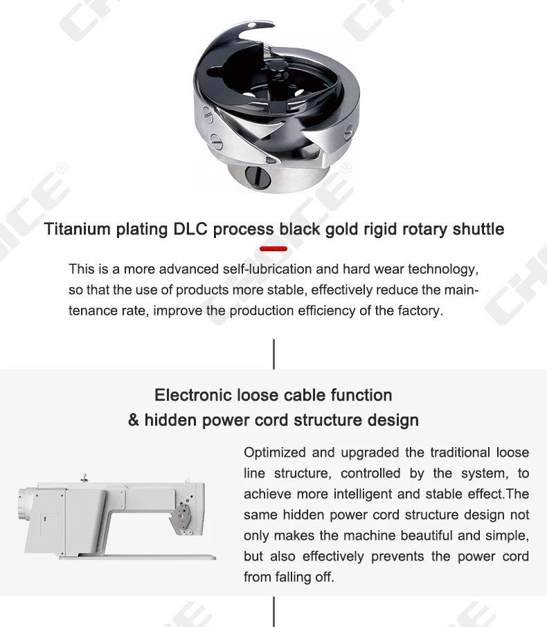 Golden Choice R8X Computerized single needle industrial lockstitch sewing machine with auto trimmer