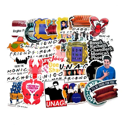 vsco 100pcs meme stickers Friends letter anime vinyl decal diy sticker for laptop Luggage gift scrapbooking