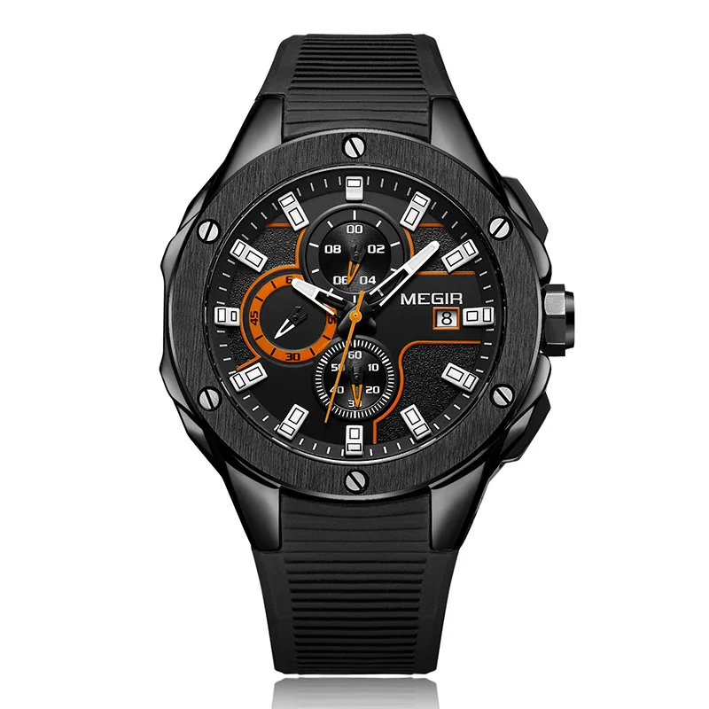 Hottest Megir Quartz Watch 2053 Waterproof Chronograph Sport Wrist Watch Relogio Masculino