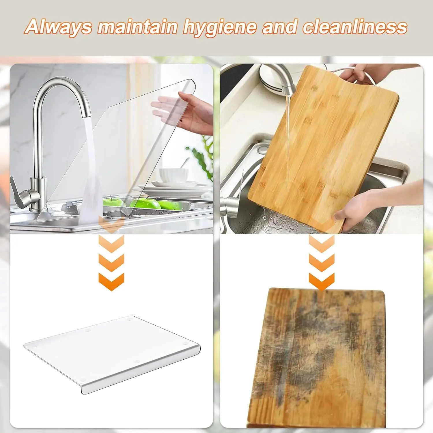 Custom Acrylic Plastic Counter Clear Clear Acrylic Cutting Board with Lip for  Kitchen Acrylic Transparent Cutting Board