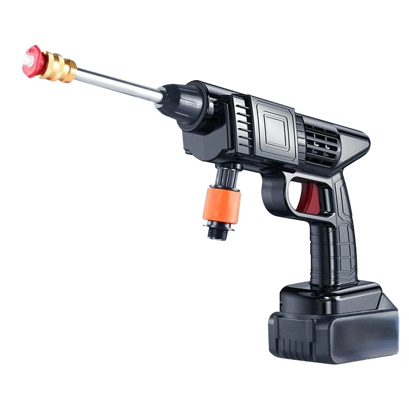 Portable 24V Lithium Cordless Car Wash Foam Gun High Pressure Water Jet Powerful Wireless Garden Water Jet for Car Washer