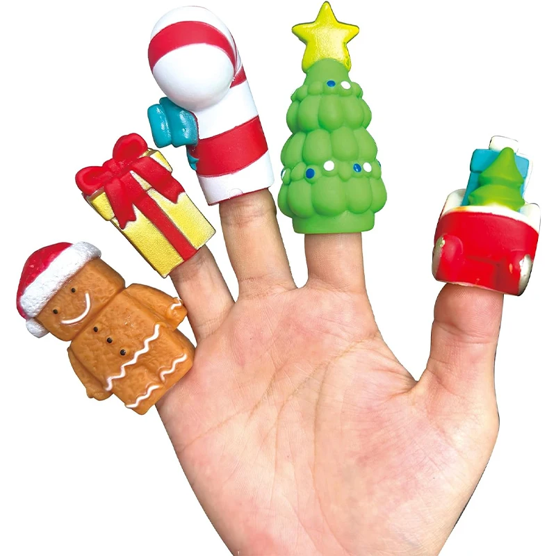 OEM Snowman Christmas Finger Puppets Xmas Gifts Toys Christmas Finger Puppets for Boys Girls