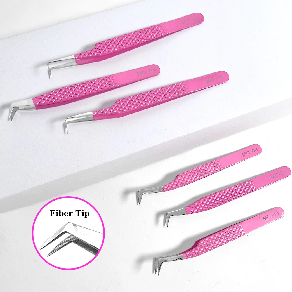 45 Degree Custom Logo Eyelash Applicator Tweezers Black Lash Tweezers Professional Eye Lash Tweezers