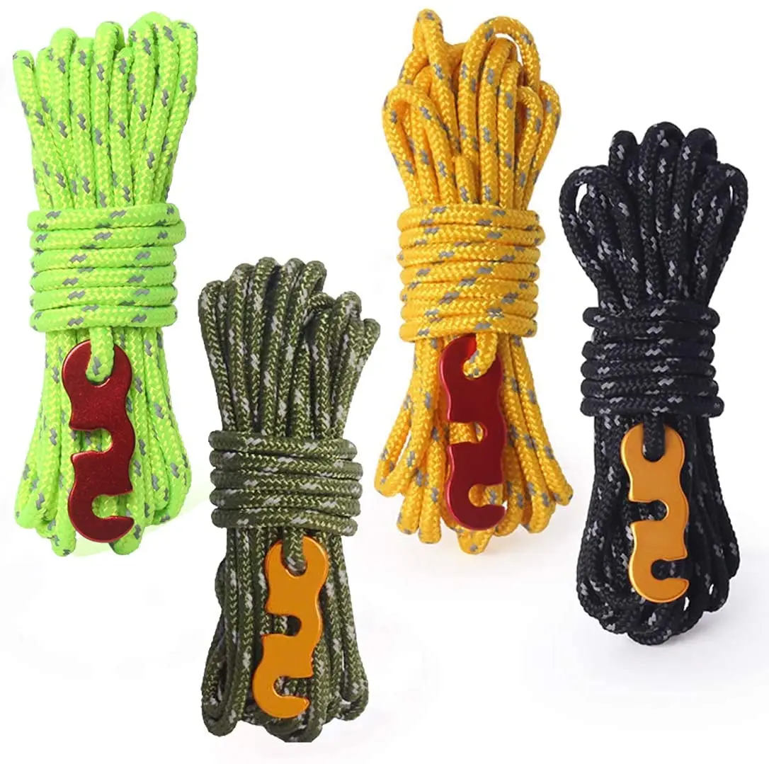 Color Reflective Braid Camping Tent Hiking Rope Camping Outdoor  Rope