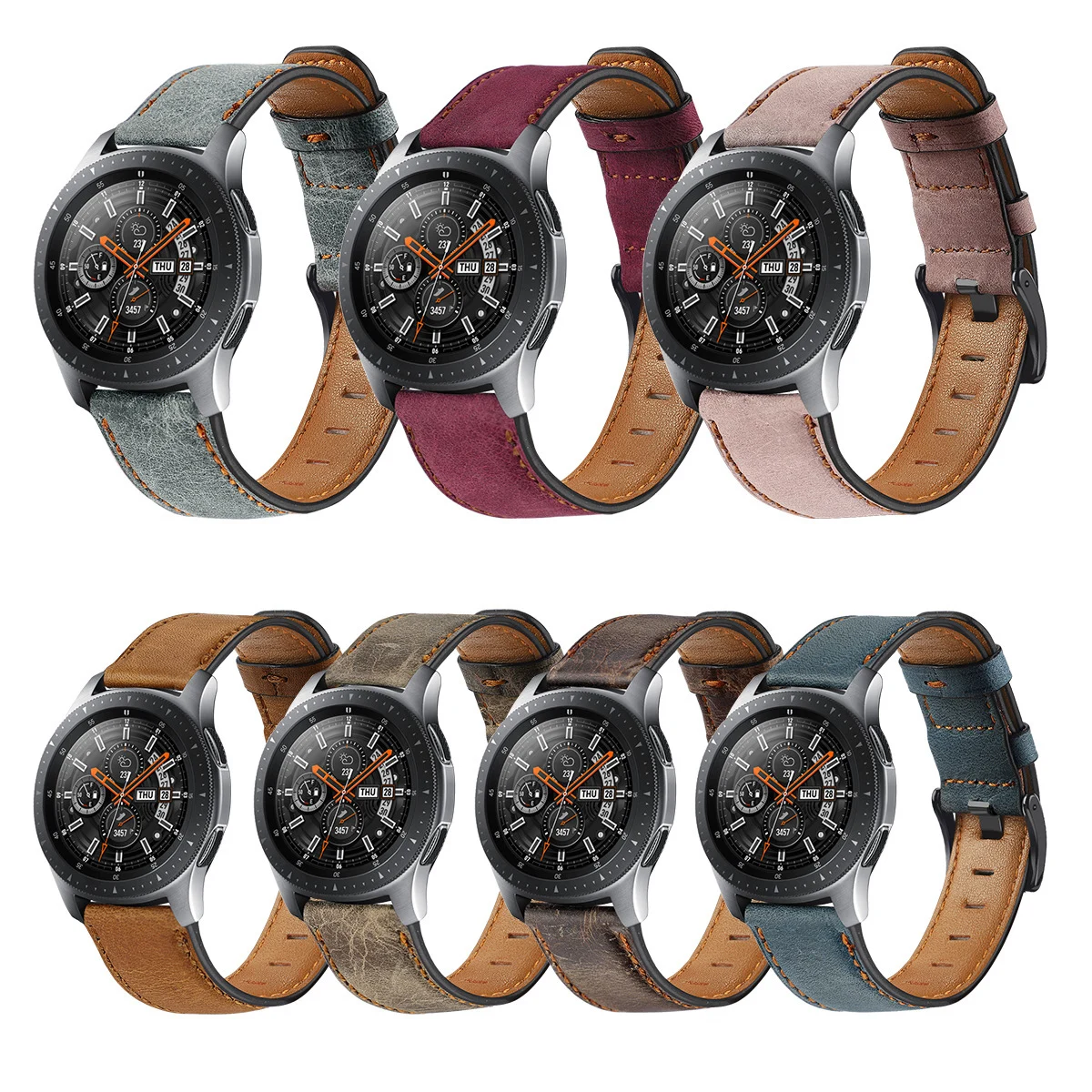 Для Galaxy Samsung Watch bands deluxe vintage Кожаный ремешок для часов 22 мм Galaxy кожаный ремешок для часов