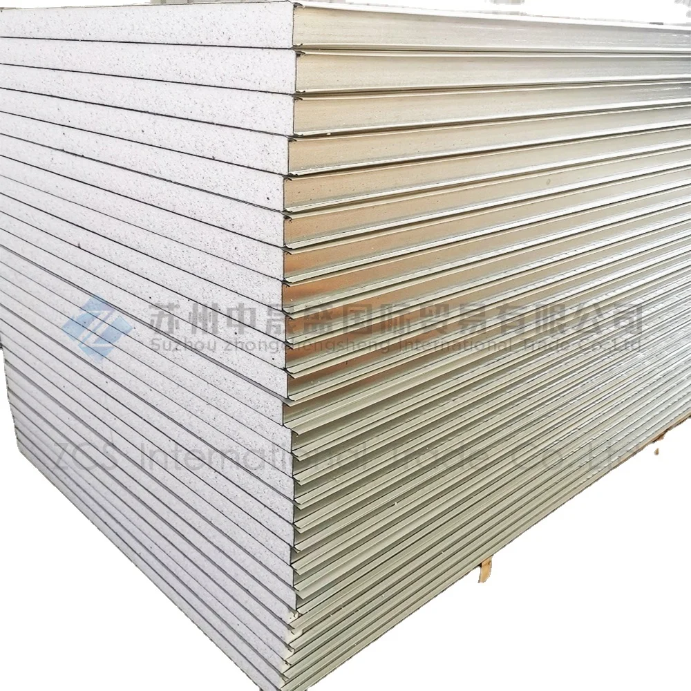 ZCS Insulation material EPS /Fire Resistant Rock wool  Sandwich Panel of construction for sale